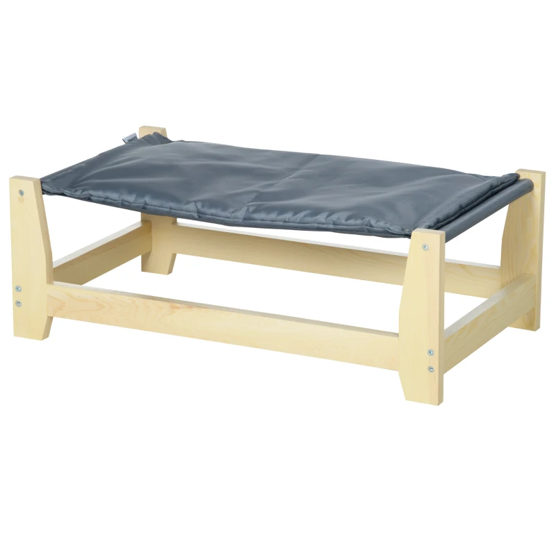 PawHut Cama Elevada para Perros Cama para Mascotas Medianas y Pequeñas con Cojín Carga 8 kg 70x40x25 cm Gris