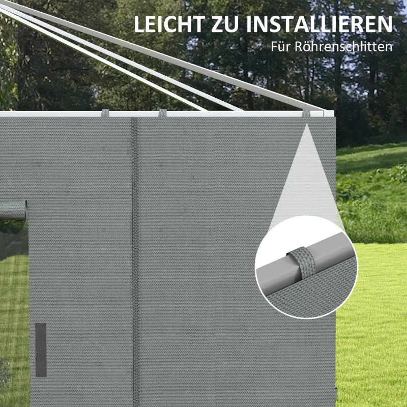 Outsunny Pavillon Seitenwand Seitenwand Partyzelt, wetterbeständig,  300 cm x 200 cm, Dunkelgrau