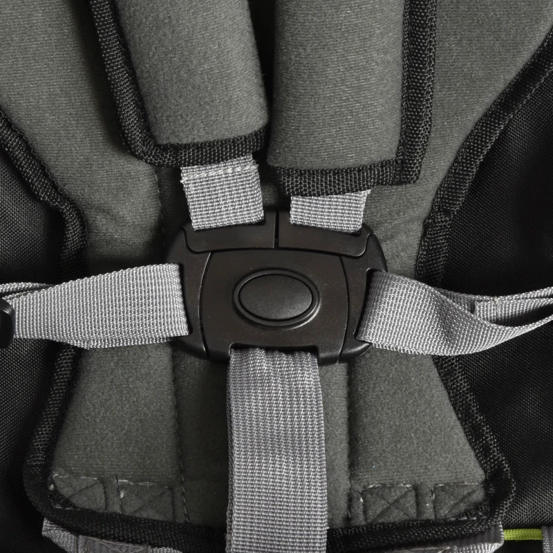 HOMCOM Kraxe Kindertrage für Reise Kinderrückentrage mit Sonnenschutz für 6-36 Monate Tragesitz bis 15 kg Aluminium Oxford Grün+Schwarz 38 x 77 x 87,5 cm