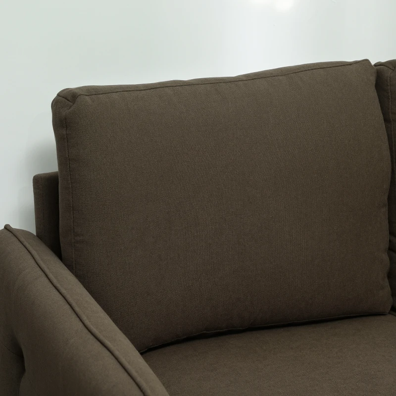 HOMCOM Zweisitzer-Sofa mit Stauraum, Polstersofa in Samtoptik mit Rückenkissen für Wohnzimmer, Schlafzimmer, Büro, Braun