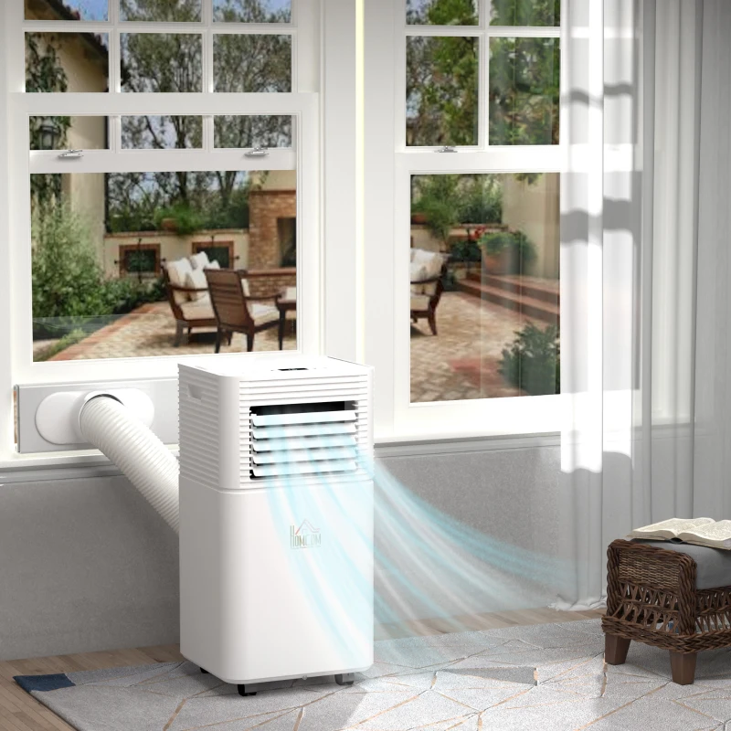 HOMCOM 7000 BTU Portable Air Conditioner for Cooling Dehumidifier Fan, Air Conditioning Unit for Room up to 26m², with Remote, 24H Timer, Window Mount Kit, R290, A Energy Efficiency, 785W