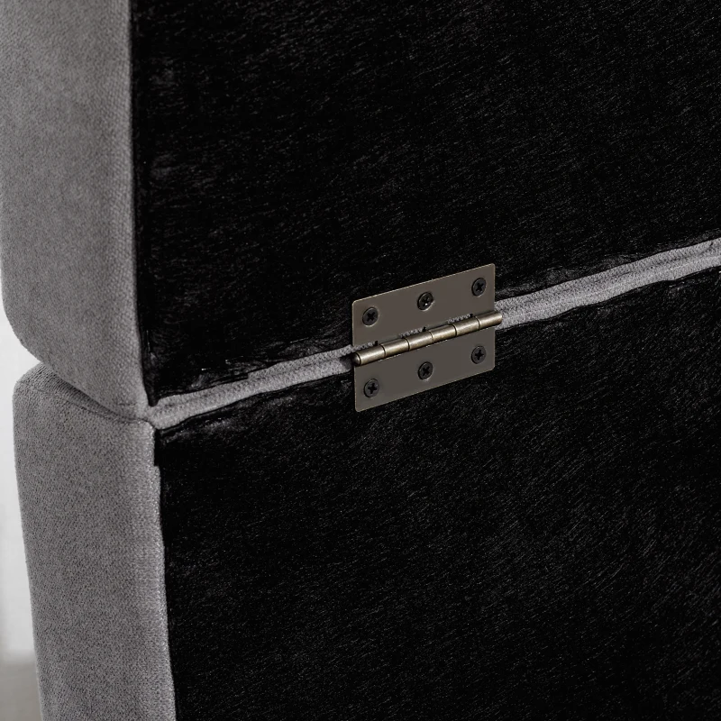 HOMCOM Canapé-lit 2 places convertible 2 en 1 avec 2 coussins inclus et coffre de rangement intégré 152 x 101 x 81 cm gris