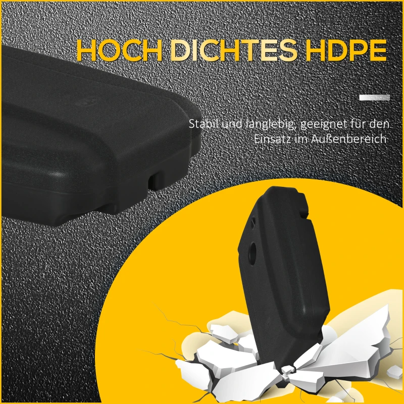 Outsunny Sonnenschirmständer befüllbar bis 100 kg Schirmständer für Ampelschirm Sonnenschirm Schirmstangen mit Kreuzbasis für Garten Terrasse Balkon Schwarz 80 x 60 x 20 cm