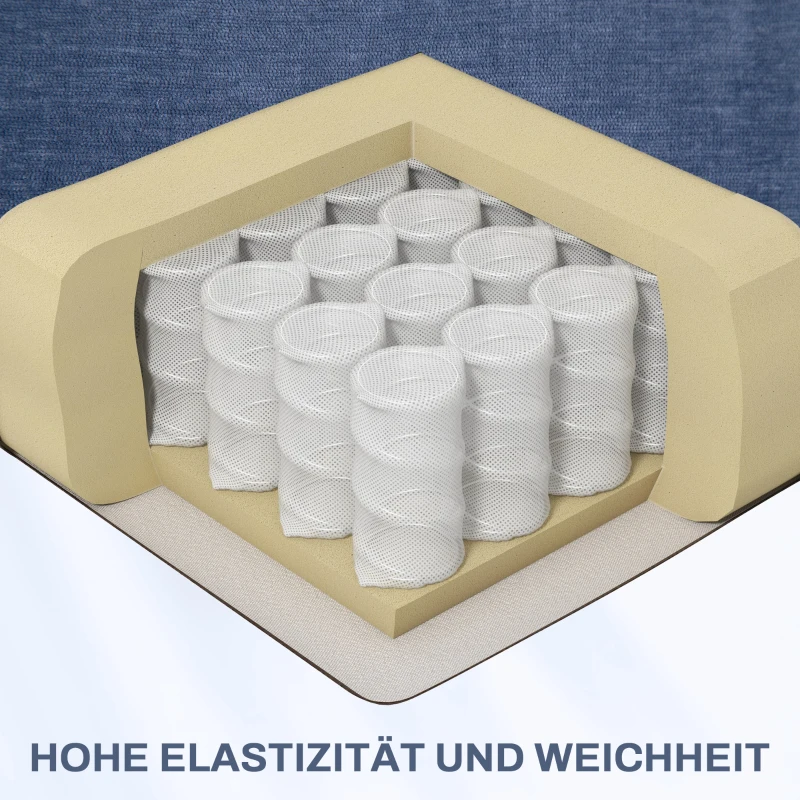HOMCOM Massagesessel mit Wärme- & Liegefunktion, drehbar, bis 150 kg, Metallgestell, 98x90x98cm, Blau(m-7)