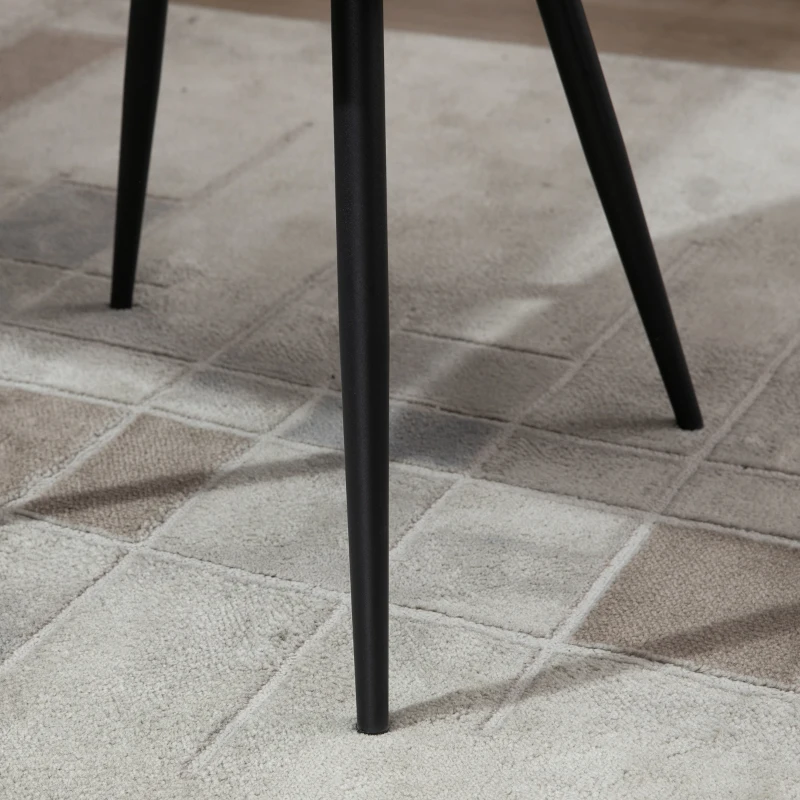 HOMCOM Sedia da Pranzo in Stile Industriale con Schienale, Sedia da Soggiorno Moderna in  Finta Pelle e Metallo Nero, 61x58x84 cm, Grigia