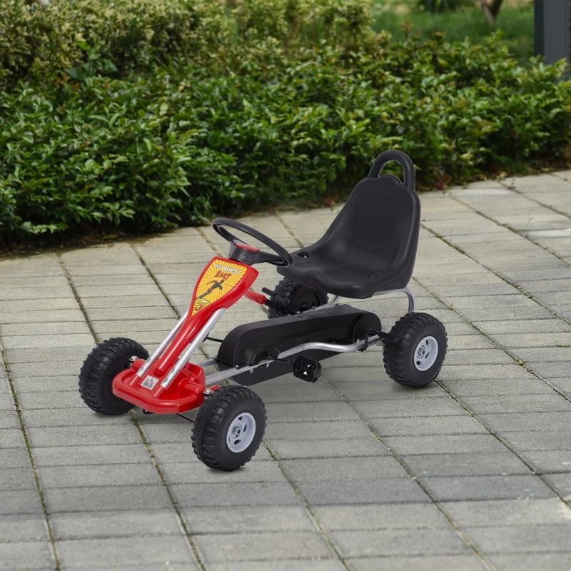 HOMCOM Kids Children Pedal Go Kart Manual Ride On Car Outdoor Fun Vehicle for 3-4 Years Old