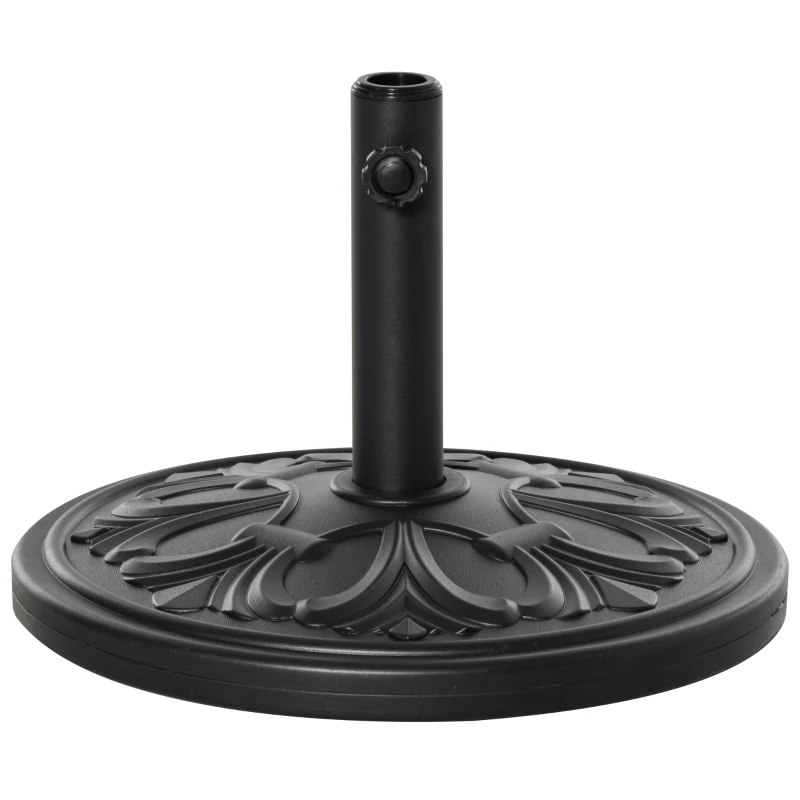 Outsunny 13kg Round Parasol Base Sun Umbrella Weight Stand Holder Patio Outdoor Garden, Black