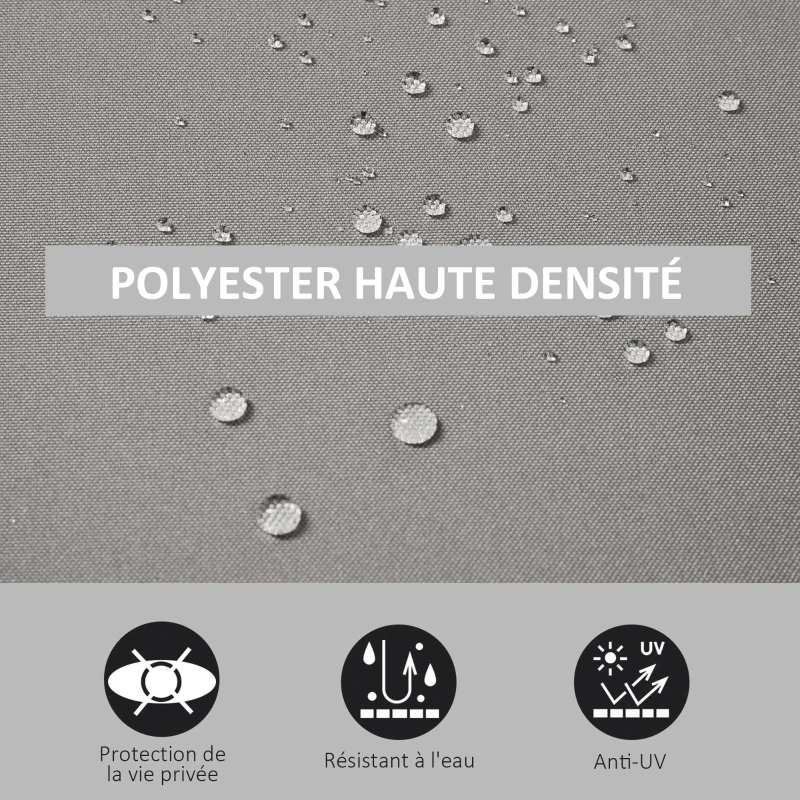 Outsunny Store latéral brise-vue rétractable 300 x 160 cm, paravent extérieur en aluminium, protection solaire, brise-vue extensible pour balcon, jardin, terrasse, gris