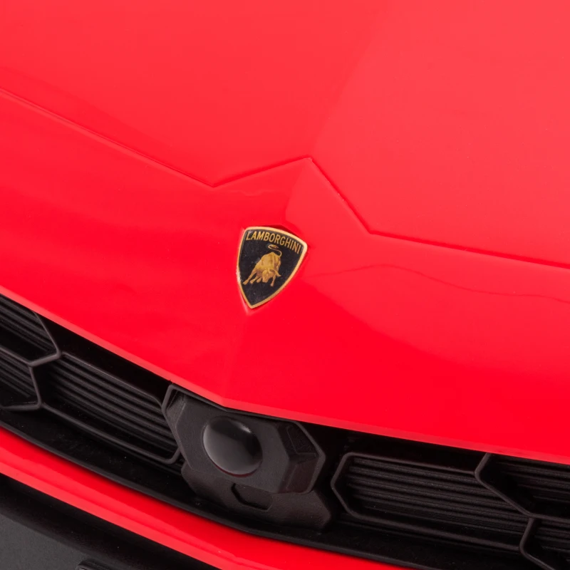 HOMCOM Macchina Elettrica per Bambini Marchio Lamborghini 12V 2 Velocità 3-5km/h, Telecomando e Presa USB, Rosso, 105x65x52cm