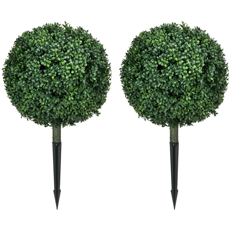 HOMCOM Knstlicher Buchsbaum im 2er-Set, realistisch, wetterfest,  pflegeleicht, 70 cm | Aosom.de