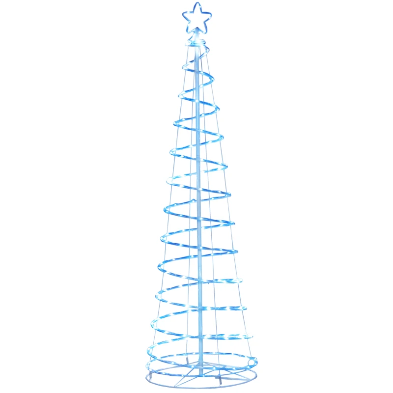 Outsunny Spiralbaum Weihnachtsbaum Moderner Weihnachtsbaum, LED´s, Ø55 x 183 cm, Mehrfarbig