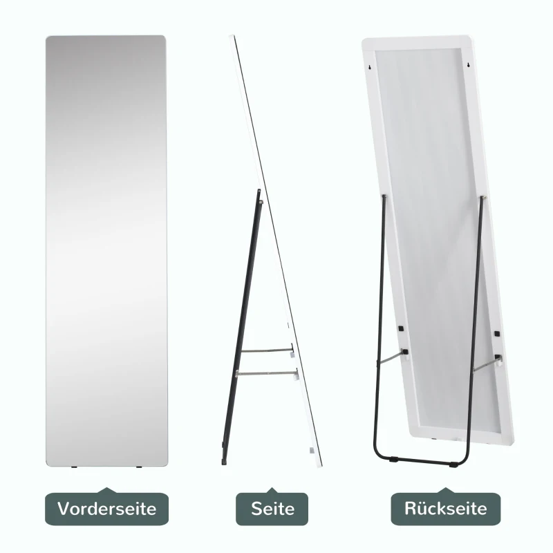 HOMCOM Standspiegel Wandspiegel Ganzkörperspiegel, Aluminium, 45 cm x 37 cm x 158,5 cm, Silber