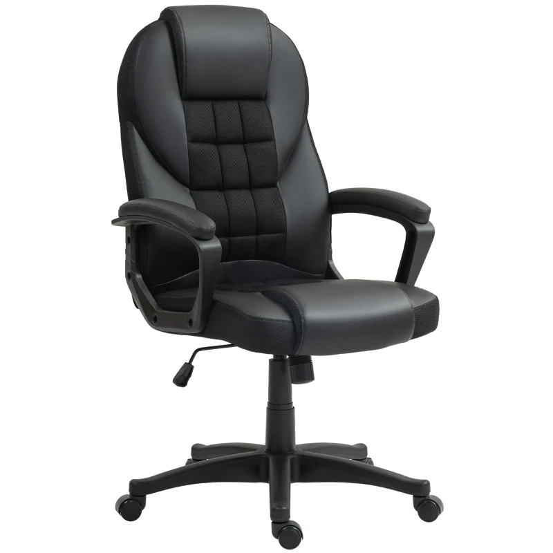HOMCOM Faux Leather Office Chair - Black