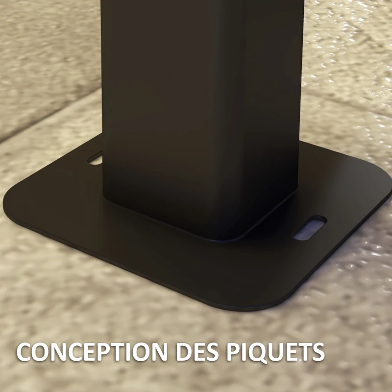 Outsunny Lot de 2 lampes d'extérieur, bornes lumineuse LED, Etanche IP65, Lanterne pour les chemins et les allées - noir