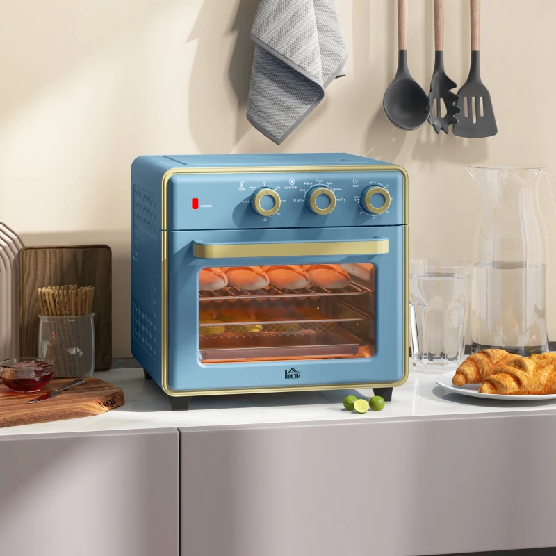 HOMCOM 20L 90-230℃ Mini Electric Oven - Blue