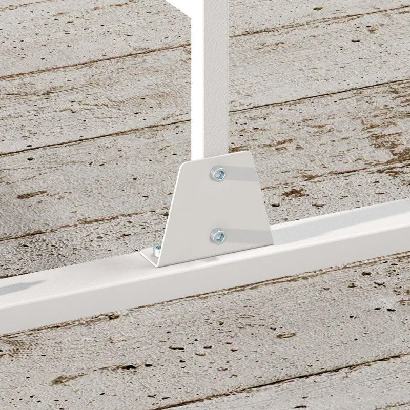 Outsunny Panneau brise vue décoratif paravent extérieur blanc à motif végétal en métal - 122 x 45 x 198 cm, blanc