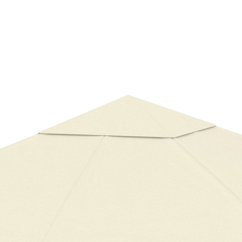 Outsunny Toile de rechange pour pavillon tonnelle tente toit de remplacement gazebo de jardin polyester 180 g/m² 3 x 3 m crème