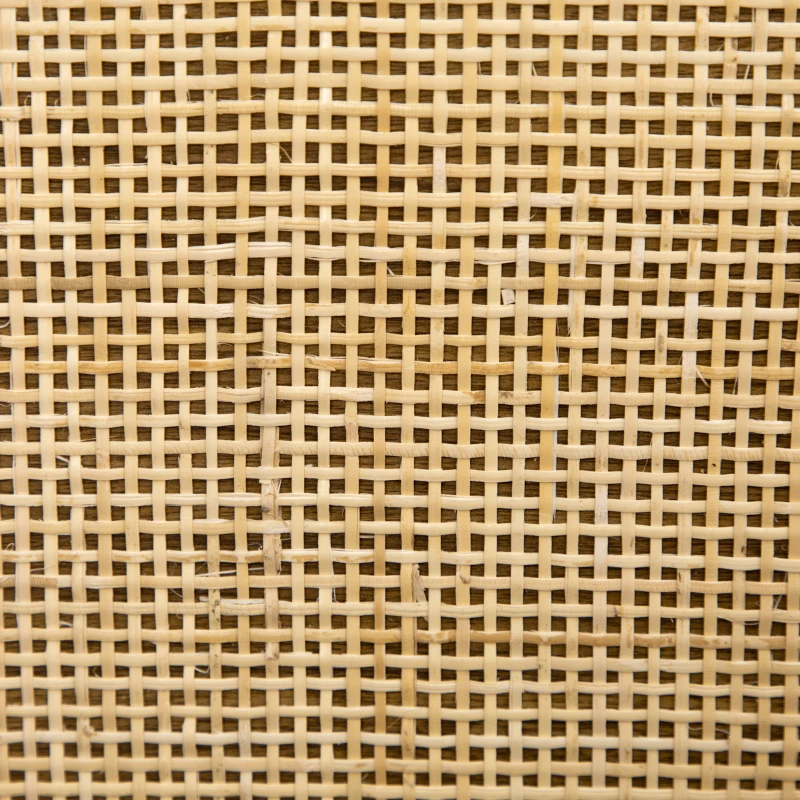 HOMCOM Scrivania in Legno con Ripiano e Armadietto con Anta in Rattan Stile Boho, 110x48x76cm, Noce