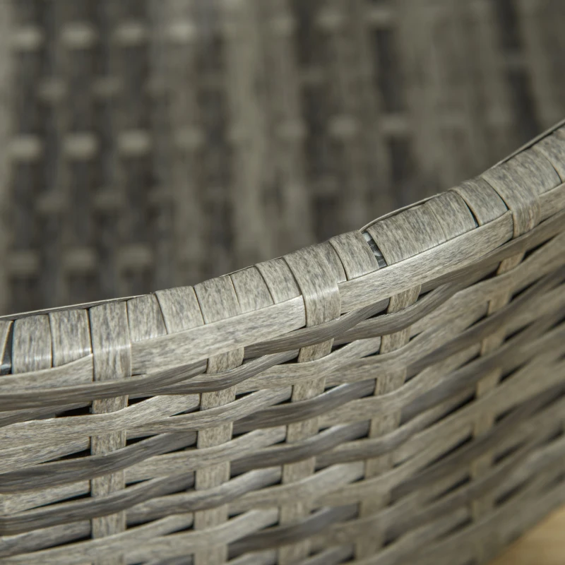 PawHut Wicker Covered Dog Bed with Canopy Outdoor Pet Sofa with Cushion Waterproof for Small Medium Dogs, Grey