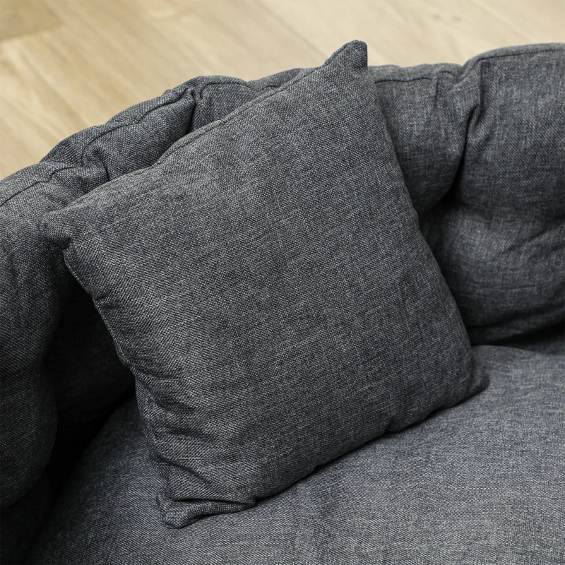 PawHut Cama para Mascotas con 2 Almohadas Colchón para Perros Antideslizante con Funda Extraíble y Lavable 70x50x30 cm Gris