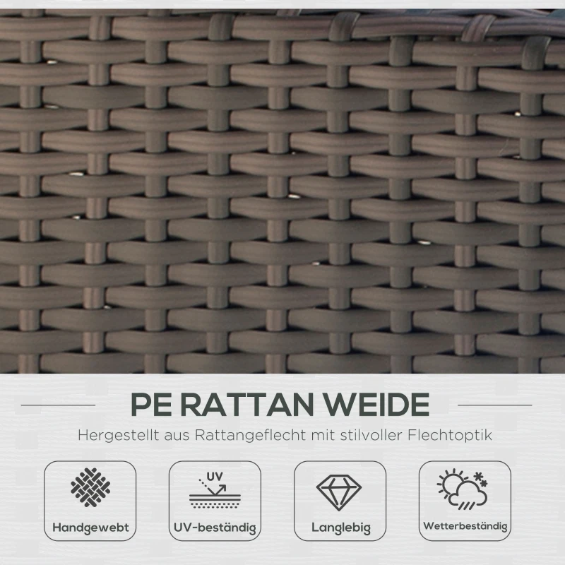 Outsunny Rattan Sofa 2-Sitzer 2 Kissen PE-Rattan 130L x 70B x 80H cm