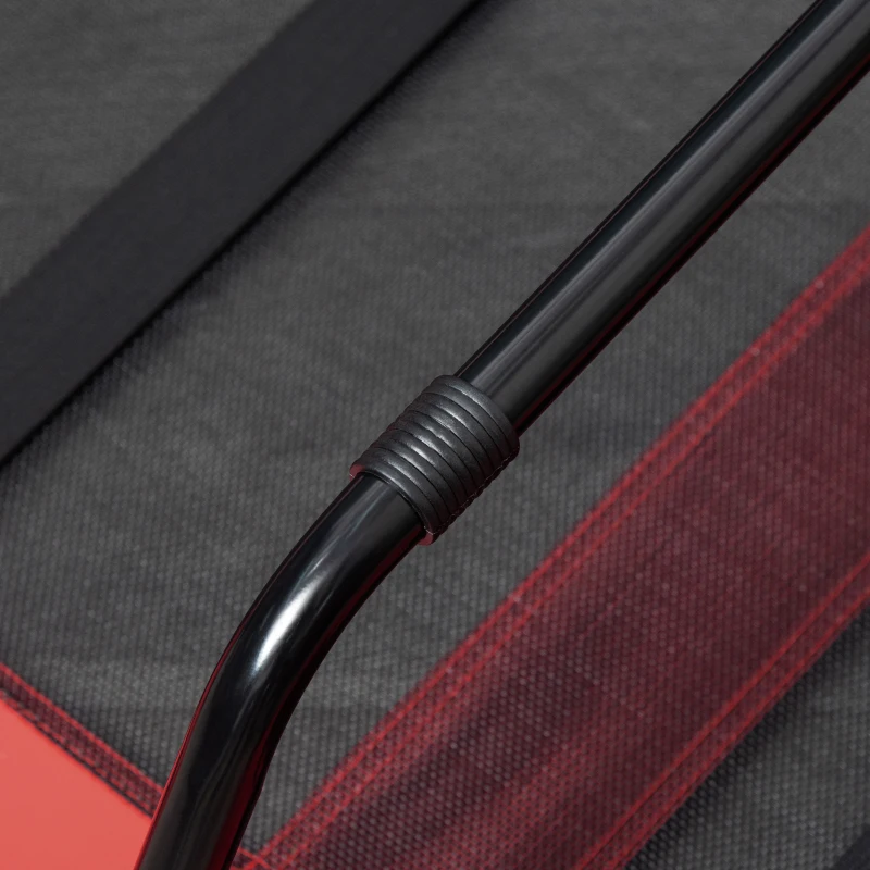 PawHut Cama Elevada para Perros Gatos Portátil Cama para Mascotas con Zona de Malla Transpirable y Tela Oxford para Interior Exterior 122x92x23 cm Rojo