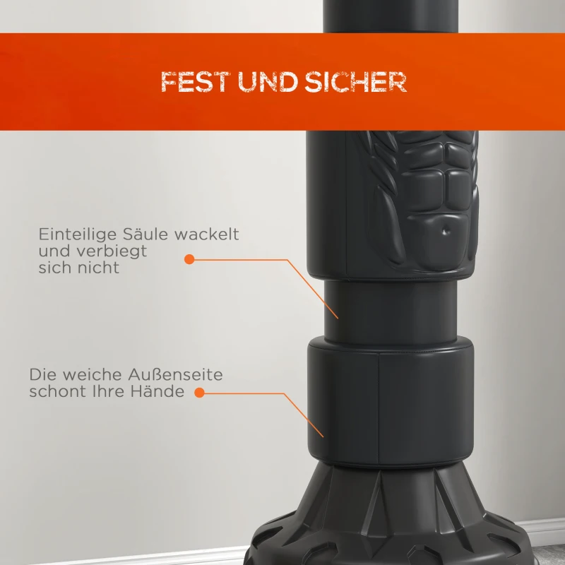 SPORTNOW Standboxsack, Boxdummy, versetzbare Trefferflächen, befüllbare Basis, schwarz, 56L x 56B x 175H cm