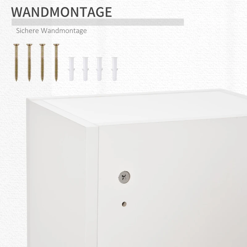 Kleankin Medizinschrank Arzneischrank Wandschrank Hängeschrank mit verstellbarer Ablage Erste-Hilfe-Kreuz abschließbar für Badezimmer Küche Flur Weiß 30x20x70 cm