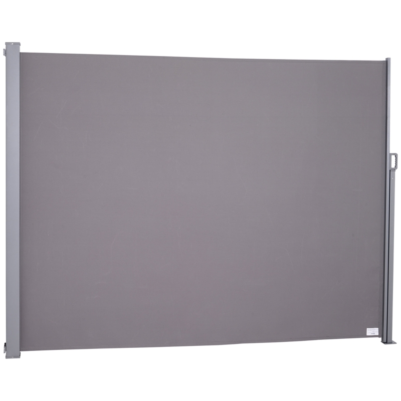 Outsunny Seitenmarkise, Sicht- und Sonnenschutz, Seitenrollo, Polyester, Grau, 3 x 2m