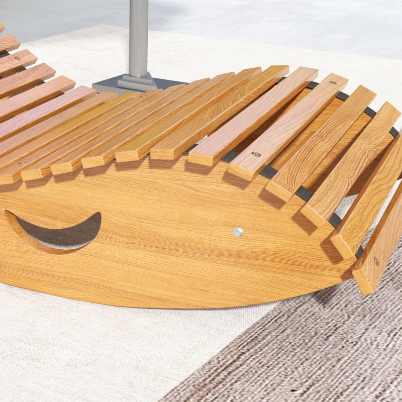 Outsunny Sedia a Dondolo da Giardino a S con Seduta Ergonomica, in Legno di Abete e di Pino, 130x60x60 cm