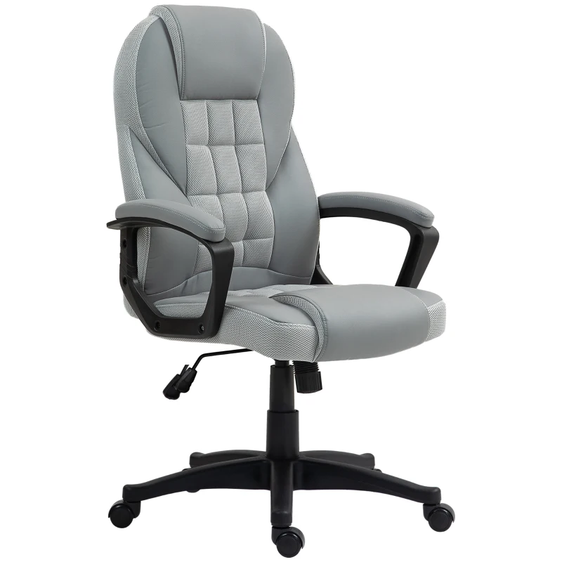 HOMCOM Faux Leather Office Chair - Grey