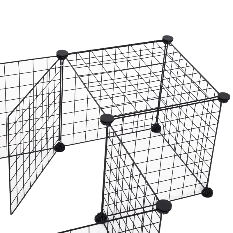 PawHut Cage parc enclos pour animaux domestiques L 106 x l 73 x H 36 cm bords arrondis fil métallique noir