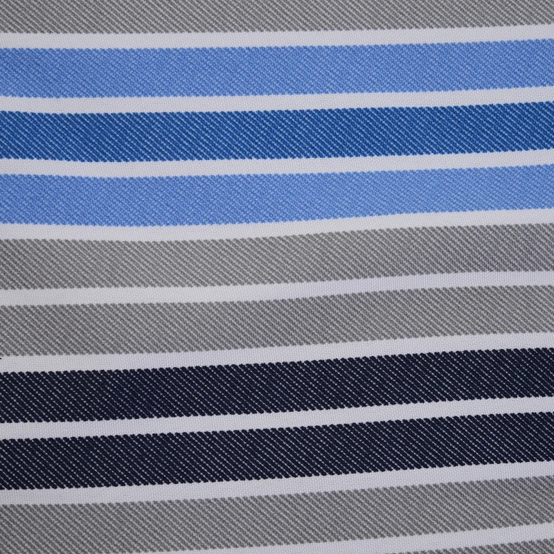 Outsunny Lot de 2 Coussins Matelas Assise pour Banc de Jardin balancelle canapé 2 Places - Cordons d'attache - dim. 120L x 50l x 5H cm - Polyester Gris Bleu rayé