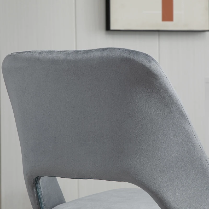 Vinsetto Chaise de bureau design contemporain pivotante 360° ergonomique dossier strié aéré hauteur réglable revêtement velours 49 x 60 x 91 cm gris foncé
