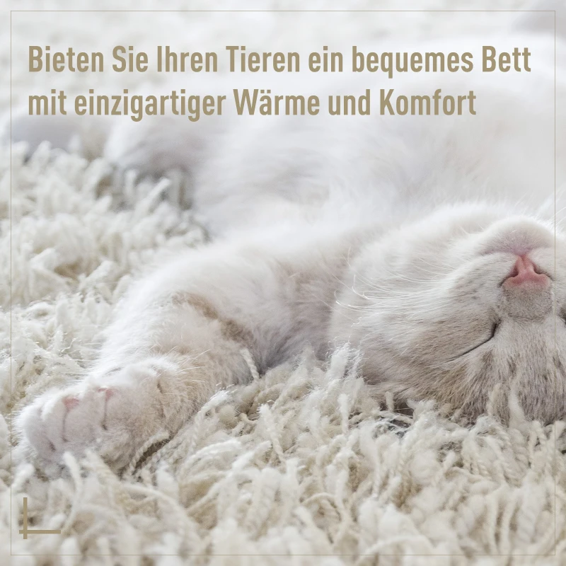 PawHut Katzenbett aus Rattan Katzenhöhle mit Kissen Katzenkorb Hundebett Katzenschlafplatz Hundehütte Tierbett für Katzen Hunde Beige Ø56 x 35 cm