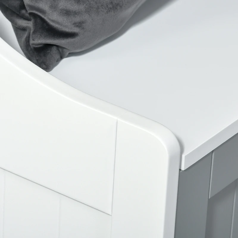 kleankin Bathroom Laundry Cabinet, Multi-Purpose Storage Unit with Raised back and Shaker Style Door