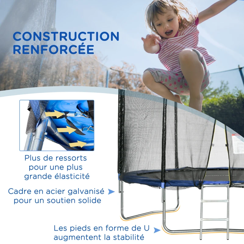 SPORTNOW Trampoline d'extérieur avec filet de sécurité Ø305 cm pour enfants et adultes