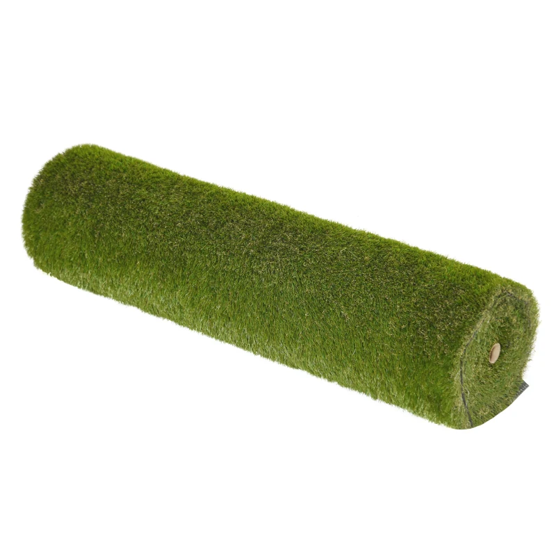 Outsunny 4 x 1m Artificial Grass Turf with 30mm Pile Height Non-toxic Roll Grass Carpet Fake Grass Mat with Drainage Holes UV resistance for Indoor, Outdoor, Patio, Garden, Lawn, Balcony