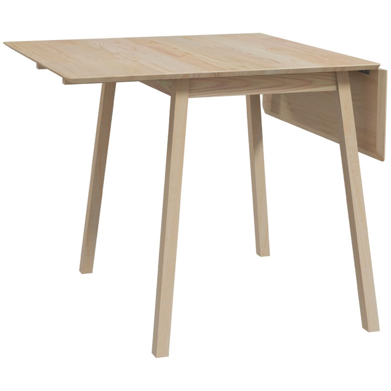 HOMCOM Table de cuisine pliable table à manger pliante avec plateau rabattable en bois pour 2 à 4 personnes bois naturel