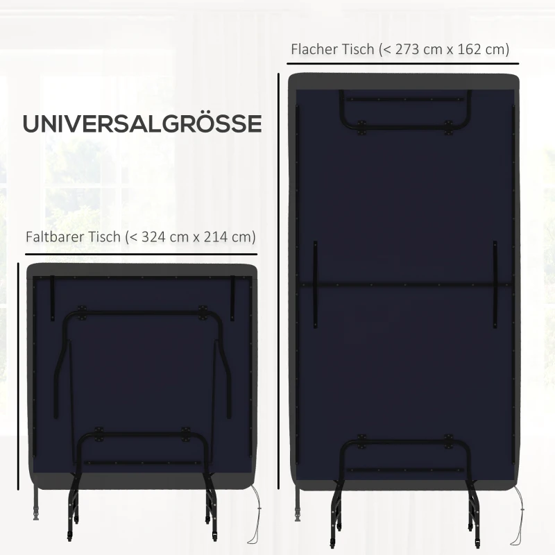 SPORTNOW Abdeckung für Tischtennistisch, wasserdicht, UV-beständig, 275L x 153B x 5H cm, Schwarz