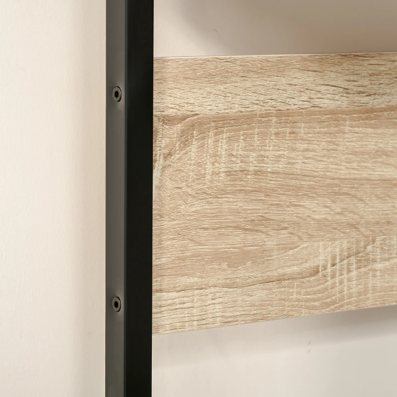 HOMCOM Schreibtisch Bürotisch Computertisch mit Stecktafel Kabelmanagement-Loch für Zettel Pendant Spanplatte Metall Naturholz+Schwarz 110 x 48 x 90 cm