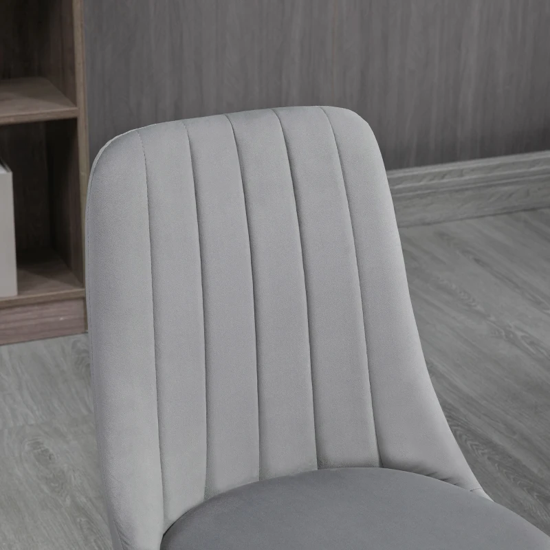 HOMCOM Sedie da Cucina Imbottite, Set 4 Pezzi in Poliestere e Acciaio, 47x55x86 cm, Grigio