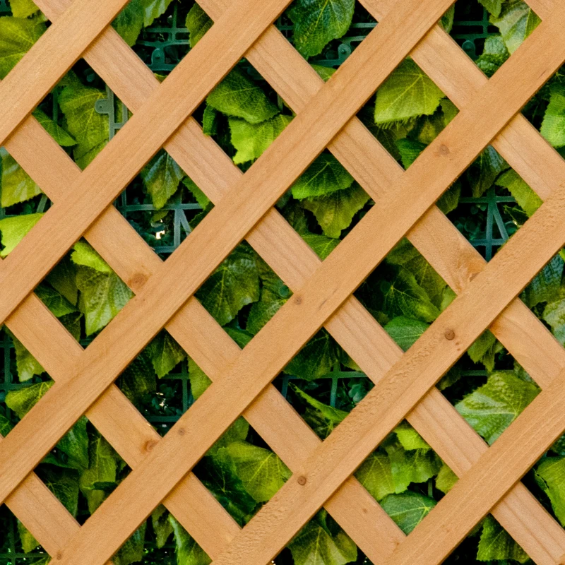 Outsunny Jardinière avec Treillis - bac à Fleurs - jardinière sur Pied - dim. 76L x 36l x 170H cm - Fond à Lattes - Bois Sapin pré-huilé naturel