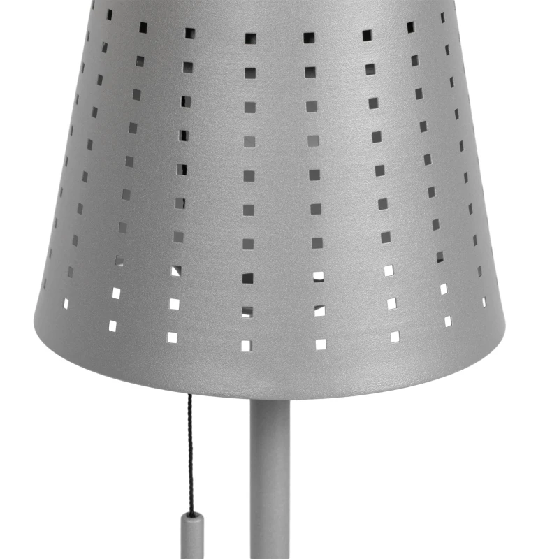 Outsunny Solar Tischleuchte, dimmbar, wetterfest, für Indoor & Outdoor, Metallständer, Ø14 x 30 cm, Grau