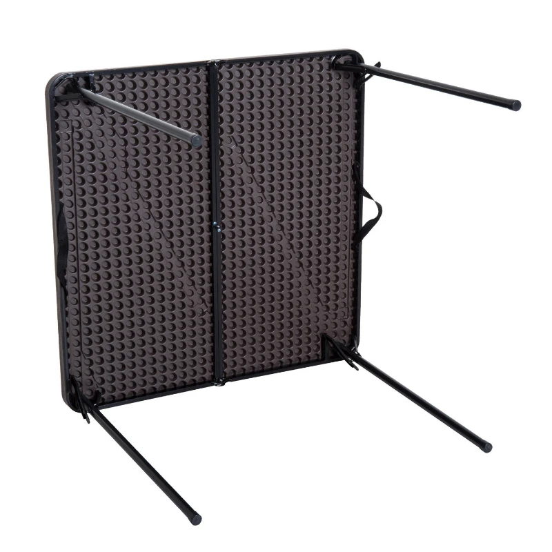 Outsunny Klapptisch Campingtisch Koffertisch tragbar, Metall+Kunststoff, Kaffeebraun, 86x86x71,5cm