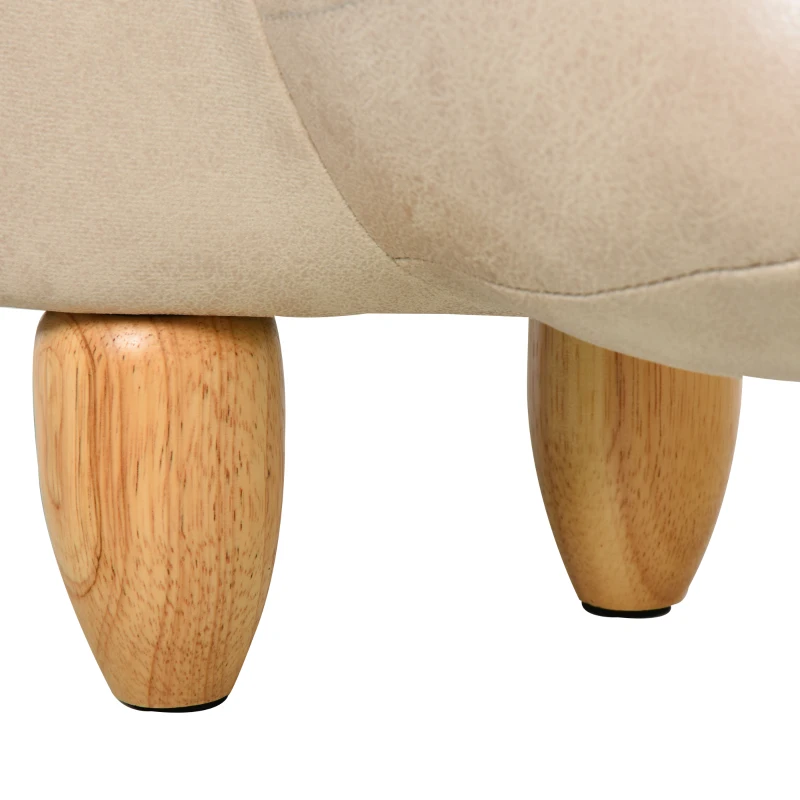 HOMCOM Animal footstool Buffalo Storage Stool Cute Decoration Wood Frame Legs w/Padding Lid Ottoman Furniture Ivory