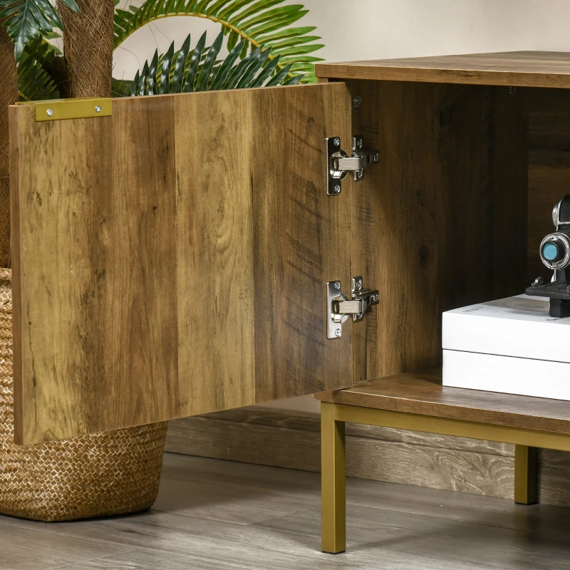 HOMCOM Mobile TV Moderno per TV fino a 65" con 2 Armadietti e 2 Ripiani Aperti, 145x39x55cm