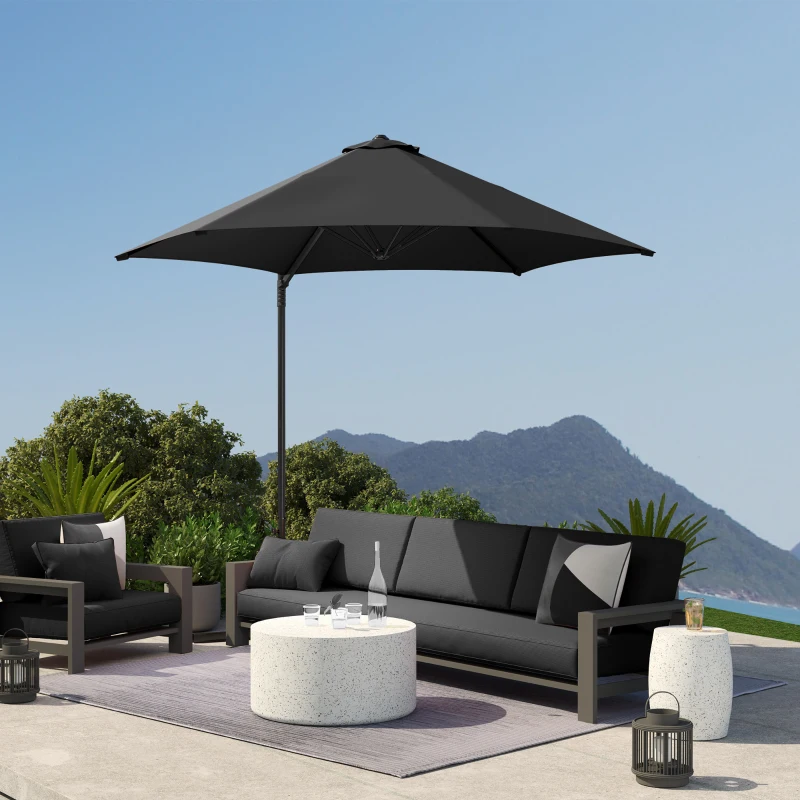Outsunny 2.5m Rotating Cantilever Parasol - Black