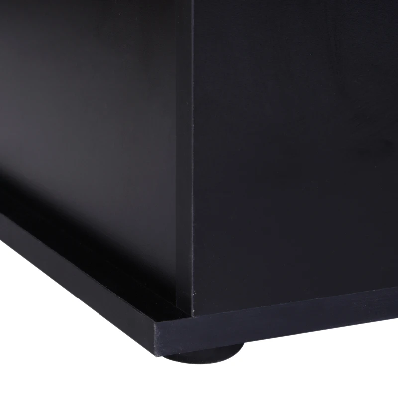 HOMCOM Truhe Aufbewahrungsbox Sitztruhe mit Stauraum Sicherheitsscharniere Holzkiste mit klappbarem Deckel für Wohnzimmer, Schlafzimmer, Spanplatte Schwarz 100 x 40 x 40cm