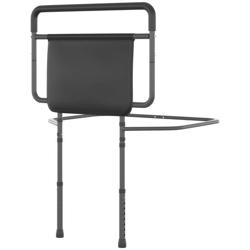HOMCOM Barrière sécurisée barre d'appui lit sur pieds protection réglable 8 hauteurs 71 x 61 x 86-104 cm gris noir